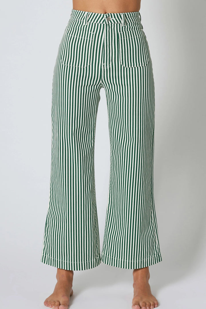ROLLAS Womens Sailor Jean Laura Stripe Basil, WOMENS DENIM, ROLLAS, Elwood 101