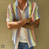 ROLLAS Mens Bon Shroom Stripe Short Sleeve Shirt - Multi, MENS SHIRTS, ROLLAS, Elwood 101