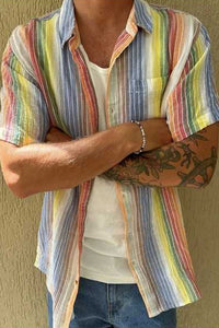 ROLLAS Mens Bon Shroom Stripe Short Sleeve Shirt - Multi, MENS SHIRTS, ROLLAS, Elwood 101