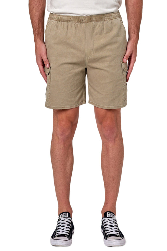 ROLLAS Mens Tradie Cargo Short - Sand, MENS SHORTS, ROLLAS, Elwood 101