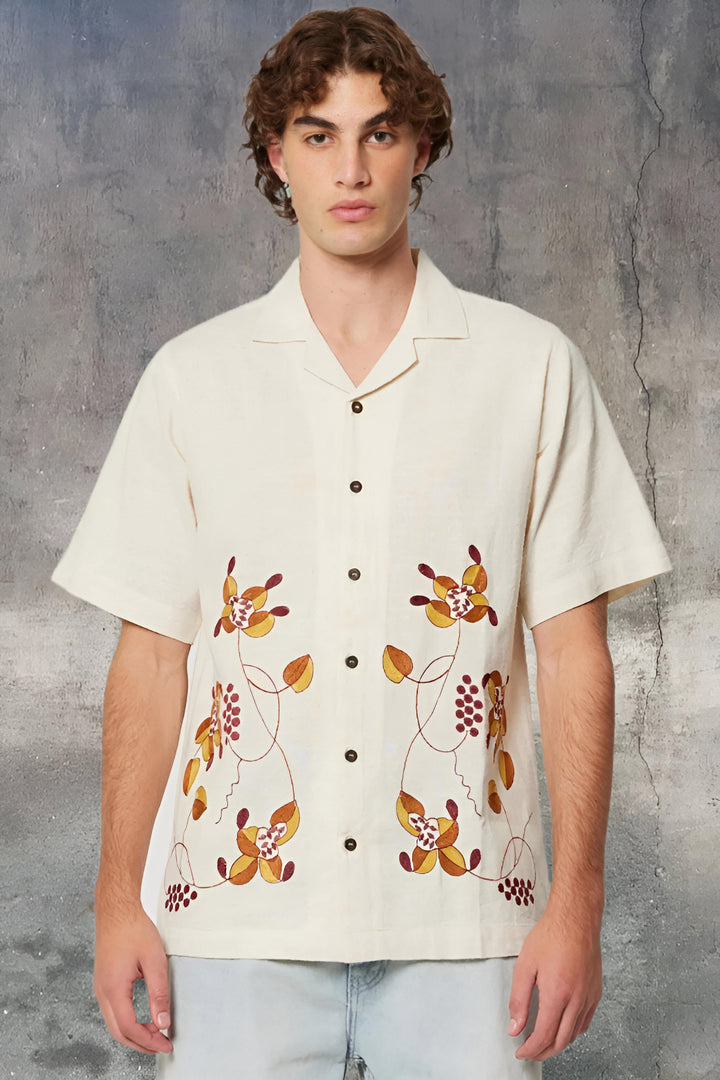 ROLLAS Mens Creeper Bowler Shirt - Vintage White