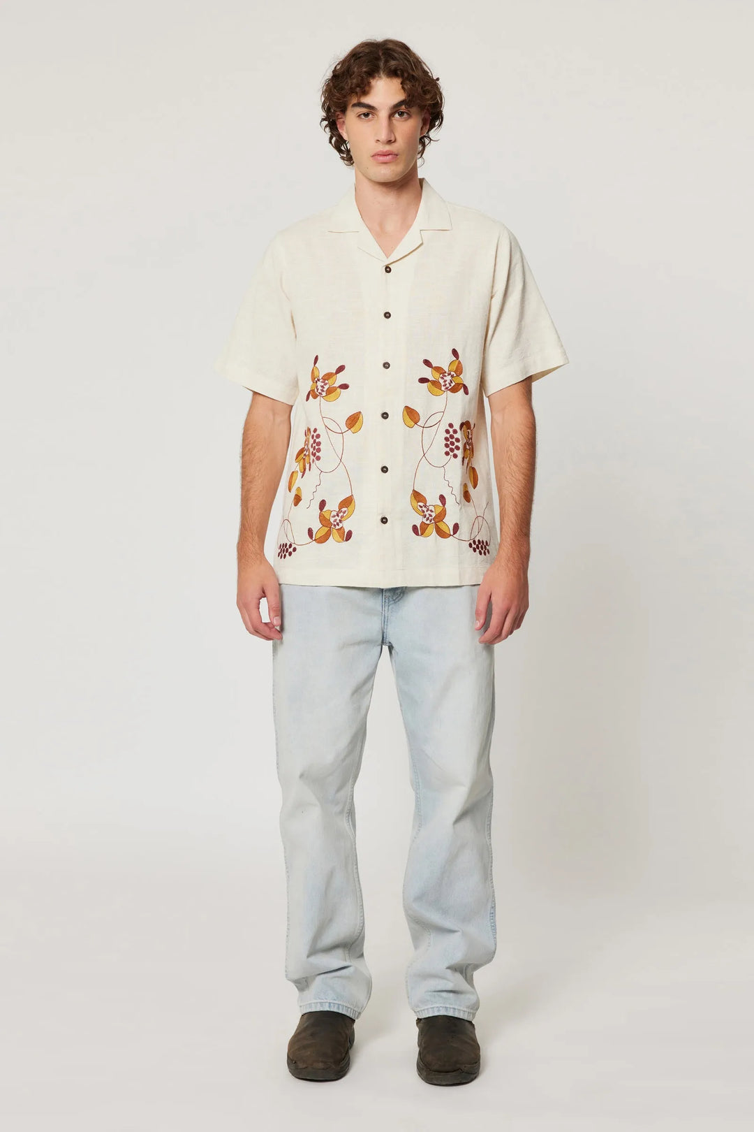 ROLLAS Mens Creeper Bowler Shirt - Vintage White, MENS SHIRTS, ROLLAS, Elwood 101