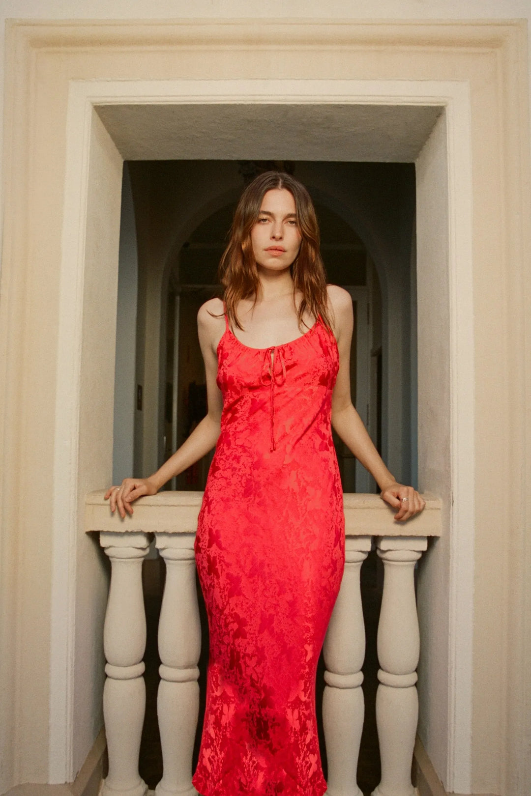 ROLLAS Womens Georgie Slip Jacquard  Dress- Cherry, WOMENS DRESSES, ROLLAS, Elwood 101