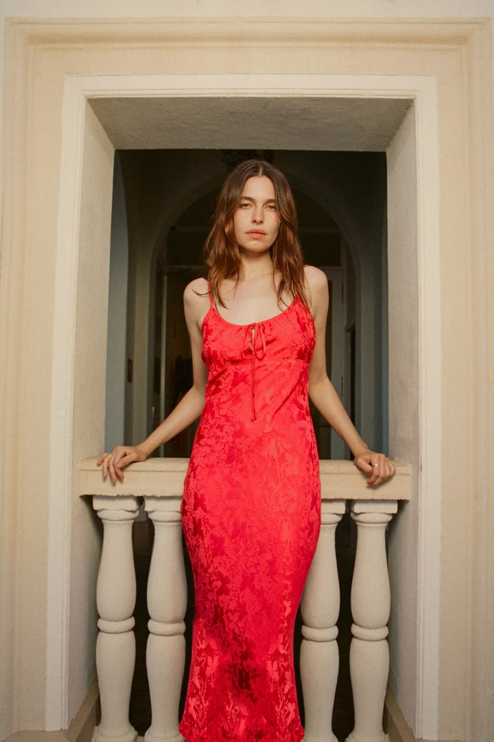 ROLLAS Womens Georgie Slip Jacquard  Dress- Cherry, WOMENS DRESSES, ROLLAS, Elwood 101