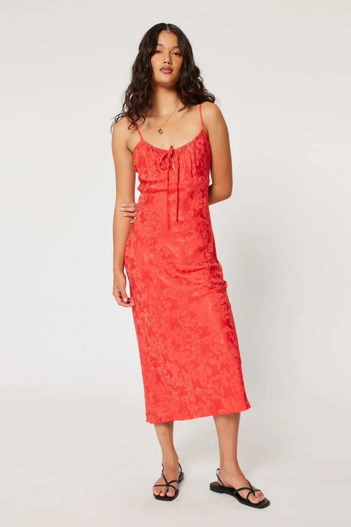 ROLLAS Womens Georgie Slip Jacquard  Dress- Cherry, WOMENS DRESSES, ROLLAS, Elwood 101