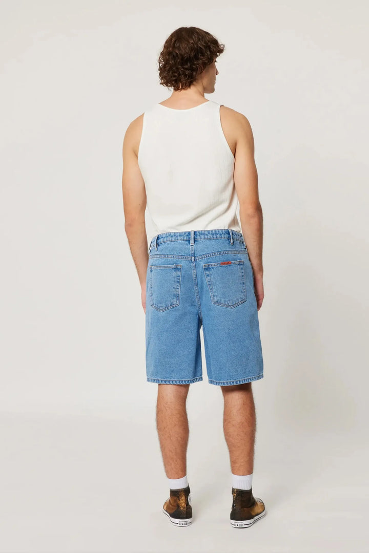 ROLLAS Mens Big Boss Denim Shorts Freshwater - Mid Blue, MENS SHORTS, ROLLAS, Elwood 101