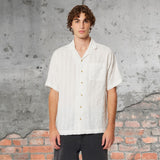 ROLLAS Mens Seersucker Short Sleeve Shirt - Vintage White, MENS SHIRTS, ROLLAS, Elwood 101