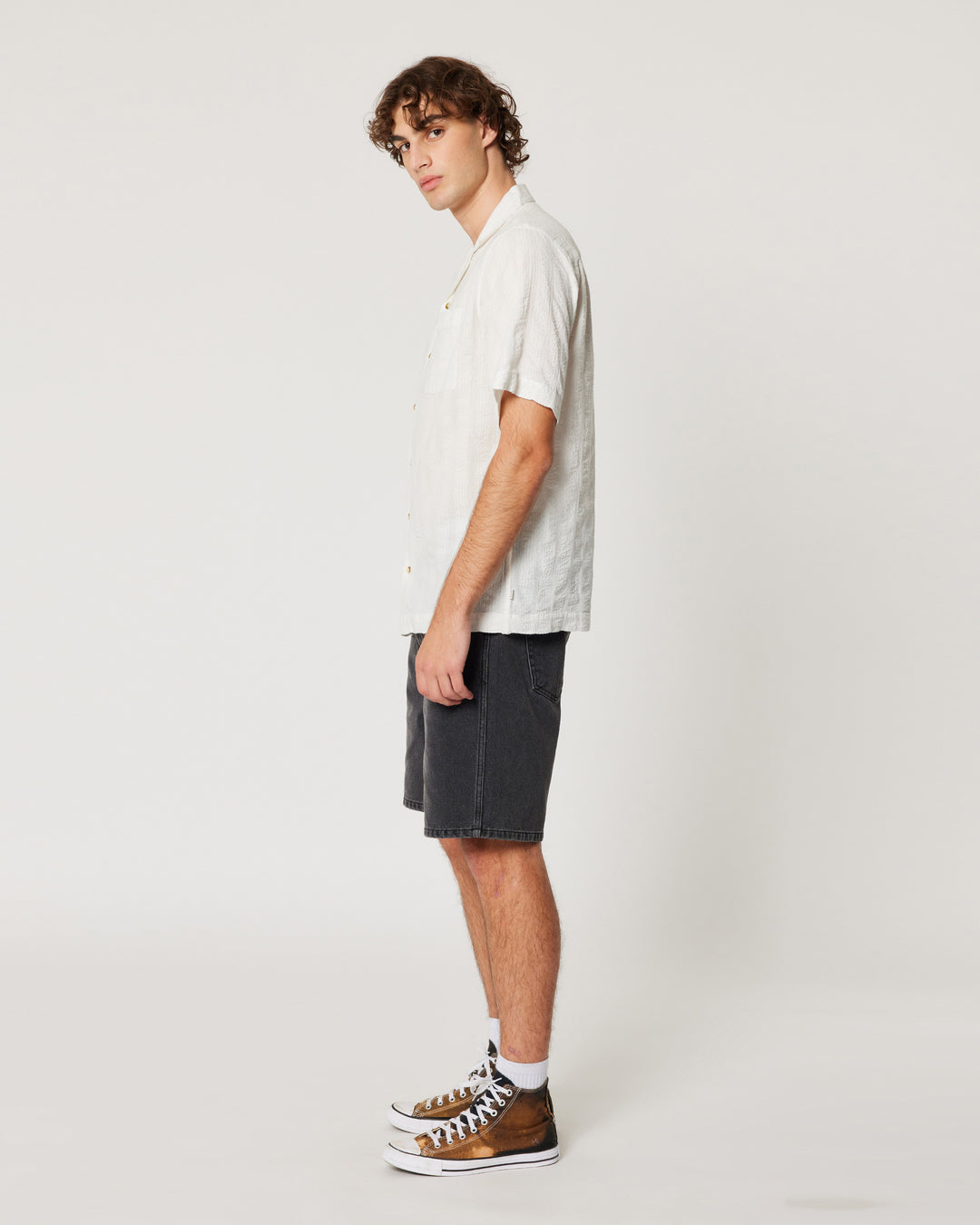 ROLLAS Mens Seersucker Short Sleeve Shirt - Vintage White, MENS SHIRTS, ROLLAS, Elwood 101