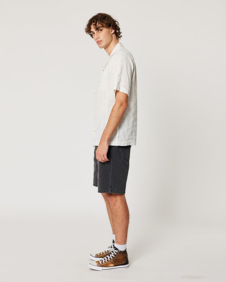 ROLLAS Mens Seersucker Short Sleeve Shirt - Vintage White, MENS SHIRTS, ROLLAS, Elwood 101