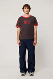 ROLLAS x ACDC Mens Dirty Deeds Ringer Tee - Washed Black, MENS TEE SHIRTS, ROLLAS, Elwood 101