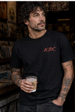 ROLLA'S x ACDC Mens Lightning Logo Tee in  Black