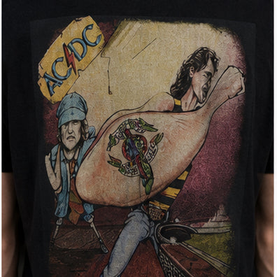 ROLLA'S x ACDC Mens Lightning Logo Tee in  Black