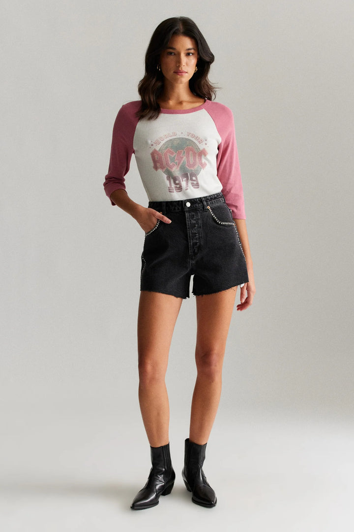 ROLLAS x ACDC Womens Mirage Short Thunder Stud - Washed Black, WOMENS SHORTS, ROLLAS, Elwood 101