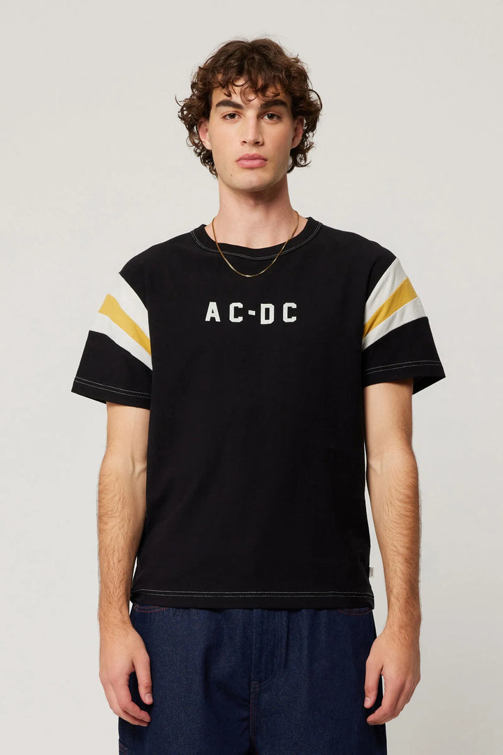 ROLLAS x ACDC Womens Sport Splice Tee - Washed Black, WOMENS TEES & TANKS, ROLLAS, Elwood 101