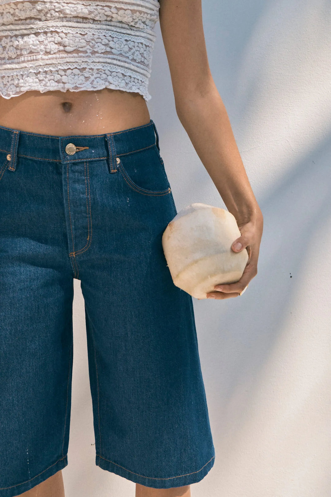 ROLLA'S Womens Charlotte Denim Culotte in Soho Blue