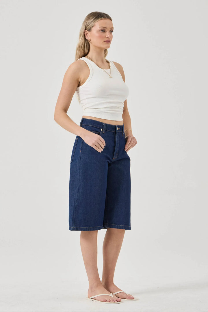 ROLLA'S Womens Charlotte Denim Culotte in Soho Blue