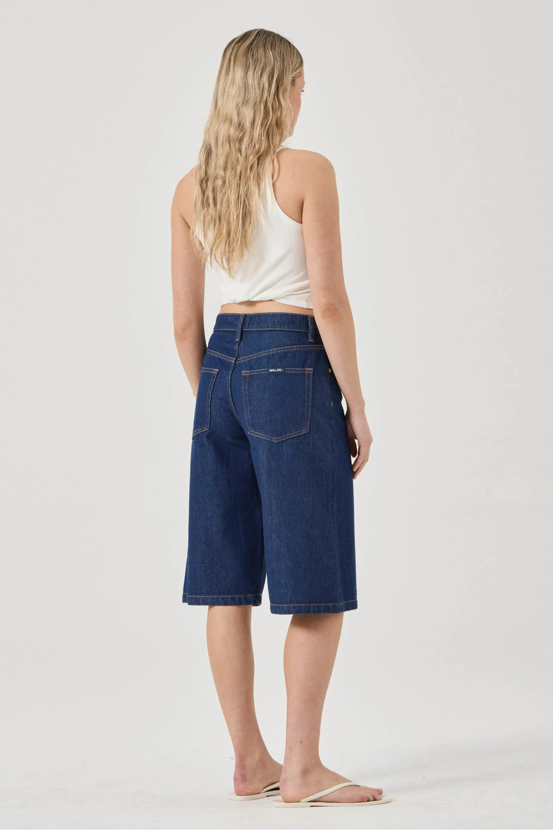 ROLLA'S Womens Charlotte Denim Culotte in Soho Blue