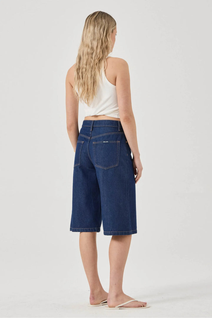 ROLLA'S Womens Charlotte Denim Culotte in Soho Blue