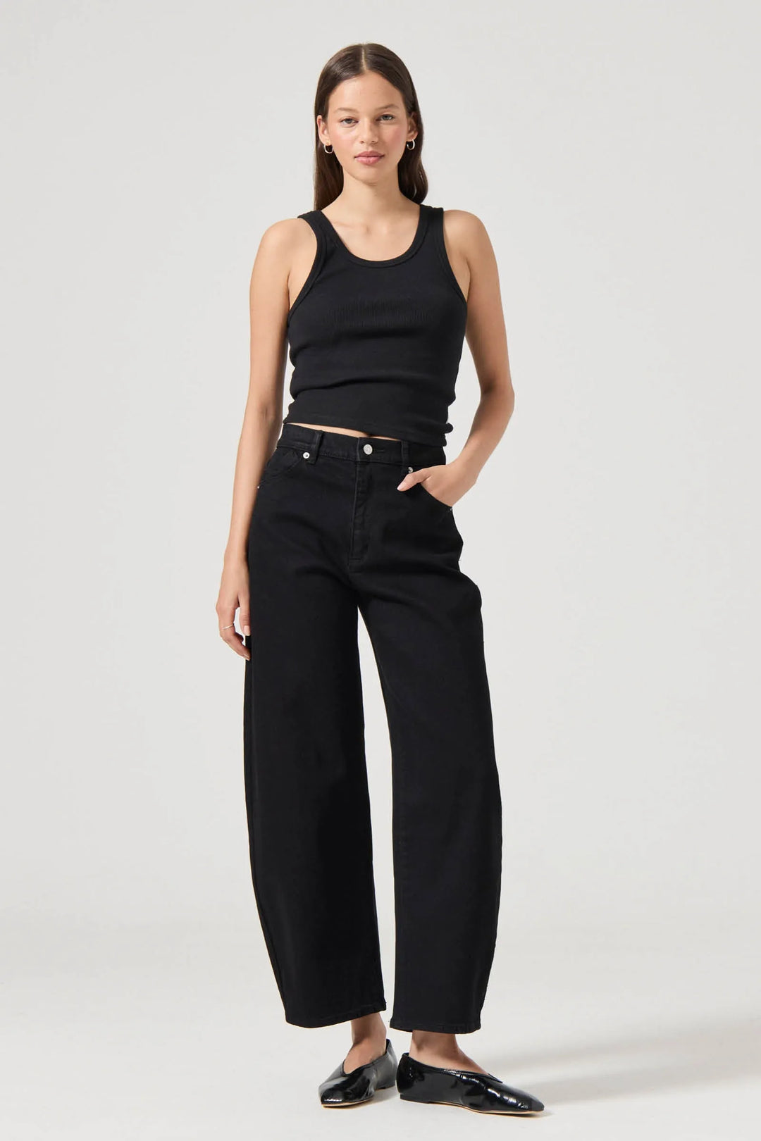 ROLLA'S Womens Gigi Barrel Jeans in Forever Black