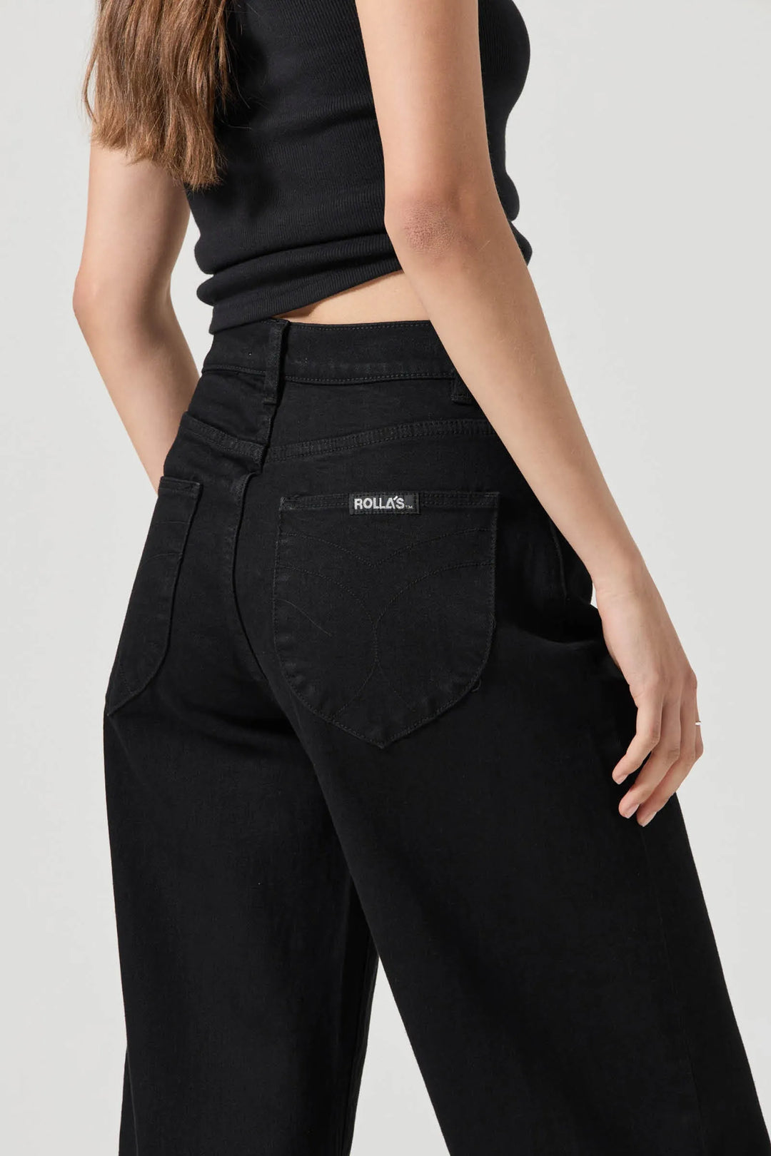 ROLLA'S Womens Gigi Barrel Jeans in Forever Black