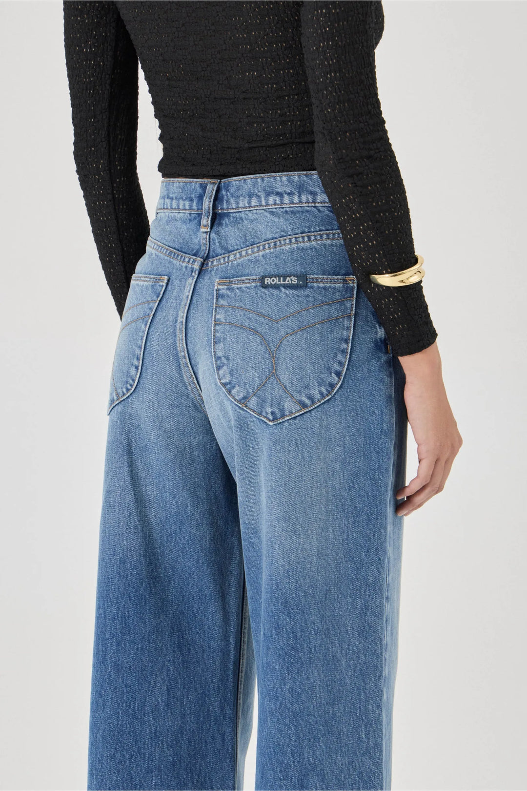 ROLLA'S Womens Relaxed Sailor Jean Long in Silverlake Blue
