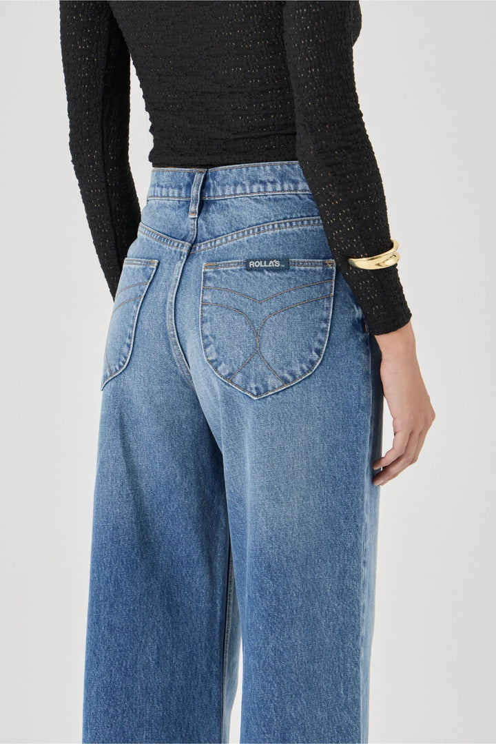 ROLLA'S Womens Relaxed Sailor Jean Long in Silverlake Blue