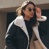 ROLLA'S Womens Reversible Faux Shearling Jacket - Black