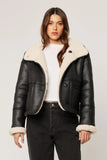 ROLLA'S Womens Reversible Faux Shearling Jacket - Black