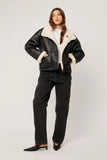 ROLLA'S Womens Reversible Faux Shearling Jacket - Black