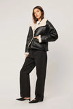 ROLLA'S Womens Reversible Faux Shearling Jacket - Black
