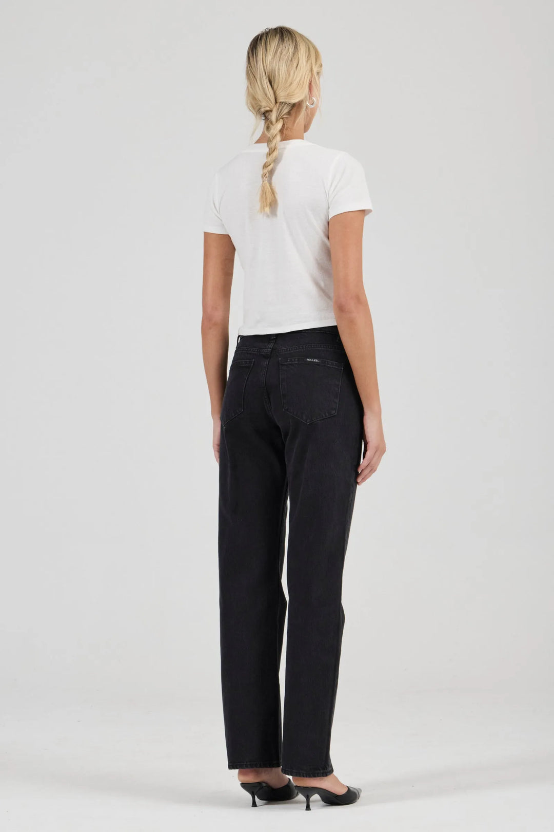 ROLLA'S Womens Meg Straight Jeans in Vice Washed Black