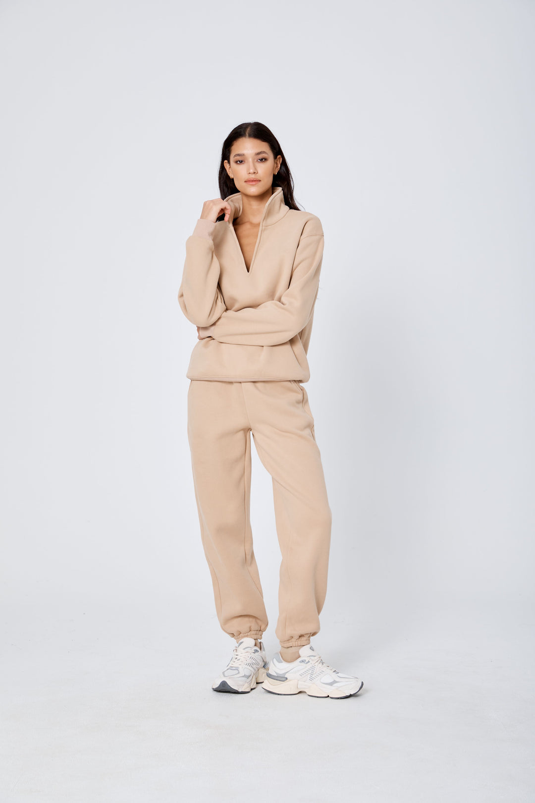 Pre Order ROZALIA x ATOIR Womens The Collar Jumper Sand, WOMENS KNITS & SWEATERS, APPAREL BY ROZALIA, Elwood 101