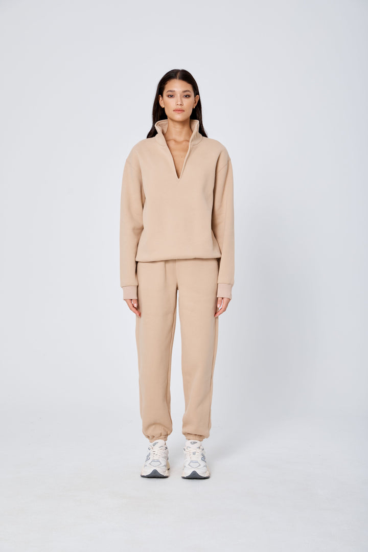 Pre Order ROZALIA x ATOIR Womens The Collar Jumper Sand, WOMENS KNITS & SWEATERS, APPAREL BY ROZALIA, Elwood 101