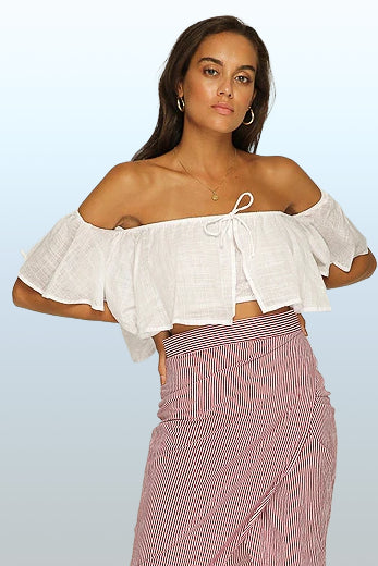 Rue Stiic  WOMENS JAGGER OFF SHOULDER TOP WHITE, WOMENS TOPS & SHIRTS, RUE STIIC, Elwood 101