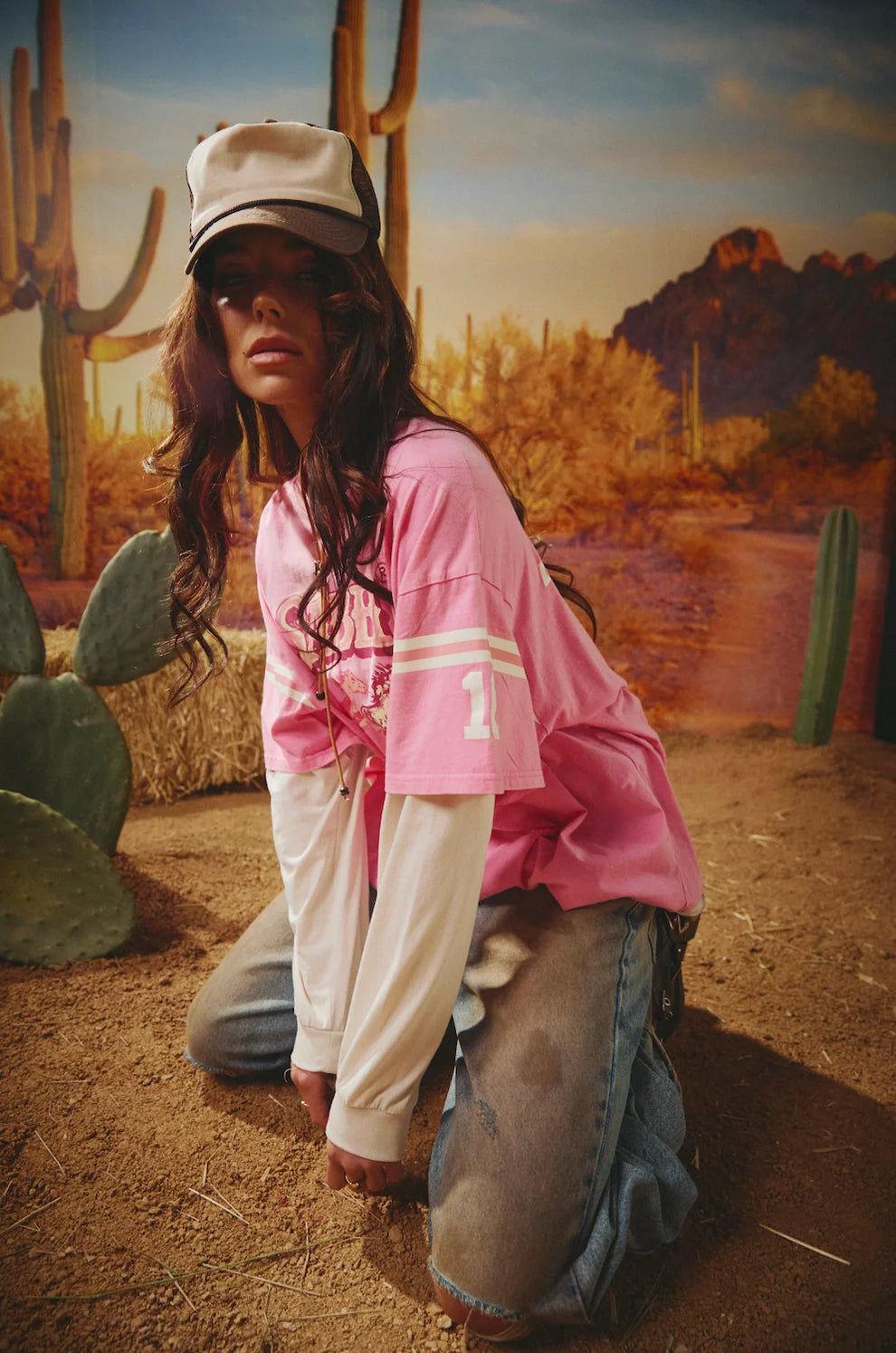 SABBI Womens Neigh Sayer Long Sleeve Tee in Pink, WOMENS TEES & TANKS, SABBI, Elwood 101