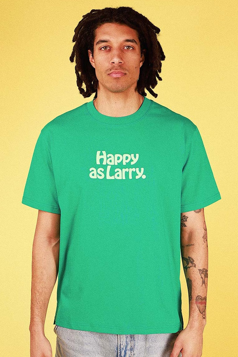 SKWOSH CLUB Mens Happy As Larry Slang Tee in Green, MENS TEE SHIRTS, SKWOSH CLUB, Elwood 101