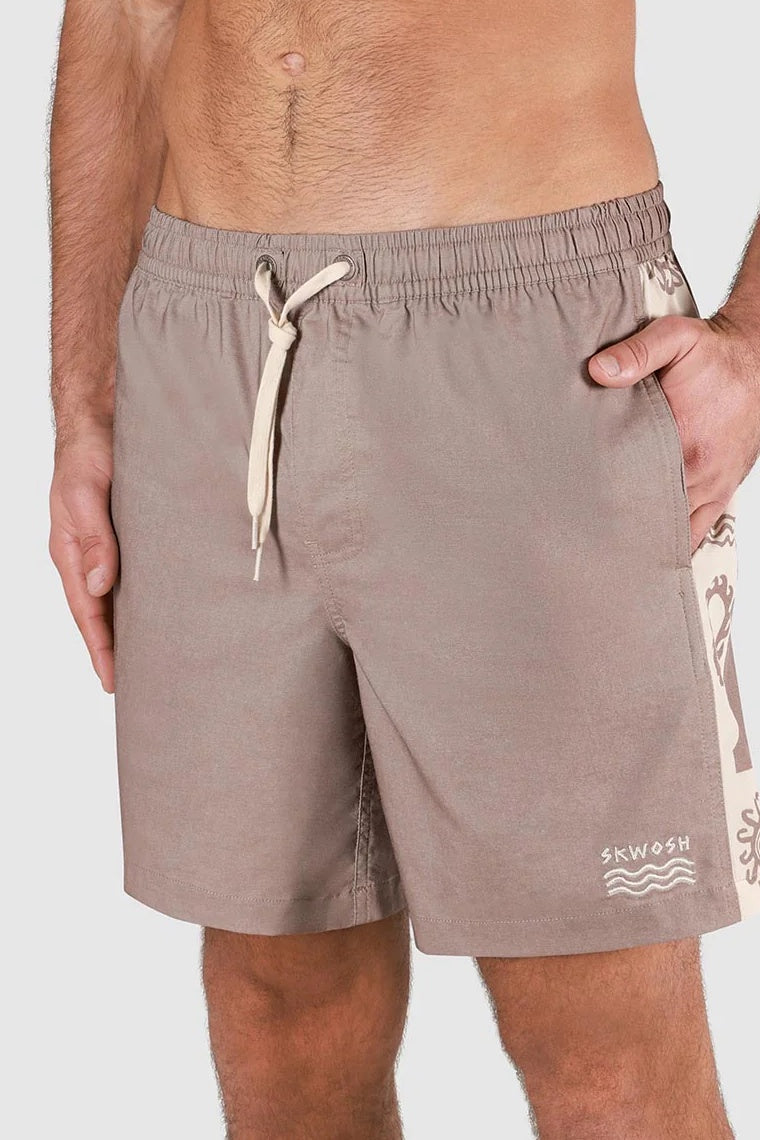 SKWOSH CLUB Mens Spiced Mocha Everyday Shorts in Brown, MENS SHORTS, SKWOSH CLUB, Elwood 101