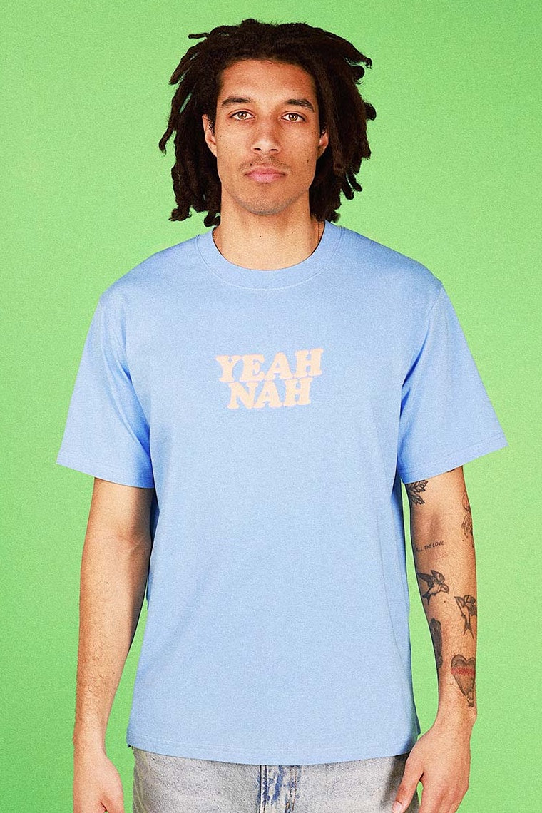 SKWOSH CLUB Mens Yeah Nah Slang Tee in Blue, MENS TEE SHIRTS, SKWOSH CLUB, Elwood 101