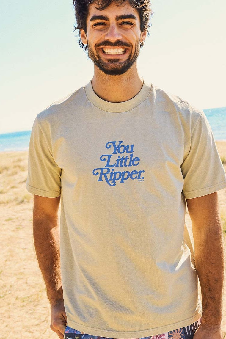 SKWOSH CLUB Mens You Little Ripper Slang Tee in Stone, MENS TEE SHIRTS, SKWOSH CLUB, Elwood 101