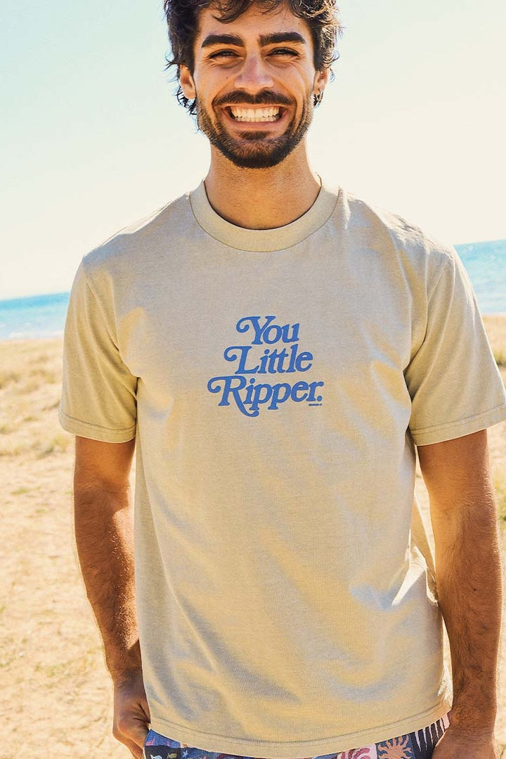 SKWOSH CLUB Mens You Little Ripper Slang Tee in Stone, MENS TEE SHIRTS, SKWOSH CLUB, Elwood 101