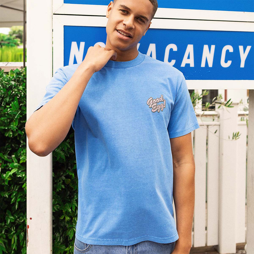 SKWOSH CLUB Mens Good Egg Regular Tee - Washed Blue, MENS TEE SHIRTS, SKWOSH CLUB, Elwood 101