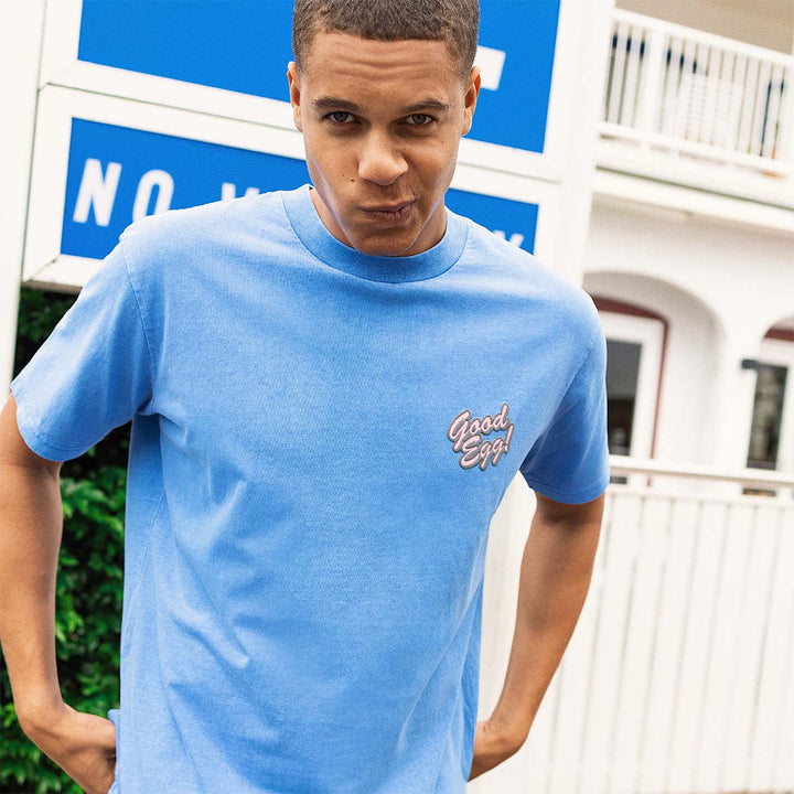 SKWOSH CLUB Mens Good Egg Regular Tee - Washed Blue, MENS TEE SHIRTS, SKWOSH CLUB, Elwood 101