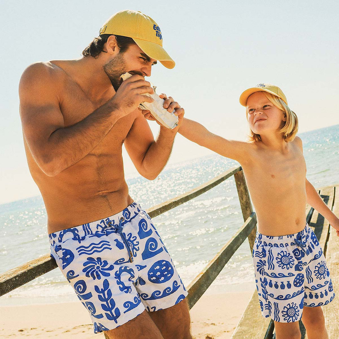 SKWOSH CLUB Mens Greek Yoghurt Swim Shorts in White, MENS SHORTS, SKWOSH CLUB, Elwood 101