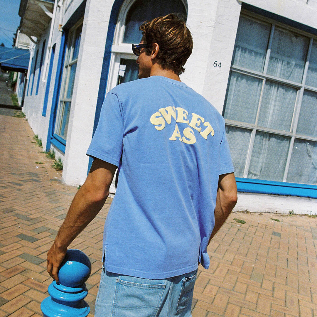 SKWOSH CLUB Mens Sweet As Slang Tee in Blue, MENS TEE SHIRTS, SKWOSH CLUB, Elwood 101