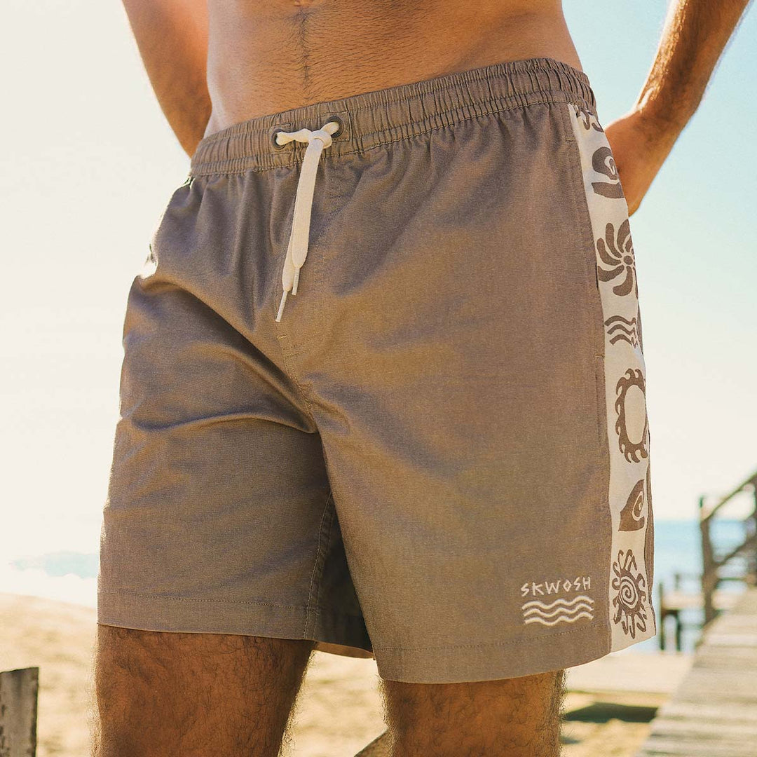 SKWOSH CLUB Mens Spiced Mocha Everyday Shorts in Brown, MENS SHORTS, SKWOSH CLUB, Elwood 101