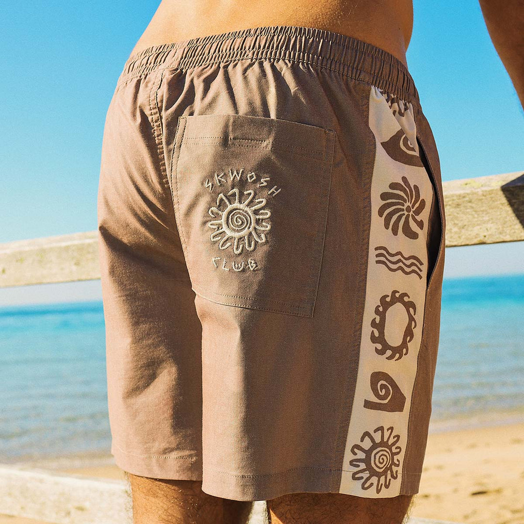 SKWOSH CLUB Mens Spiced Mocha Everyday Shorts in Brown, MENS SHORTS, SKWOSH CLUB, Elwood 101