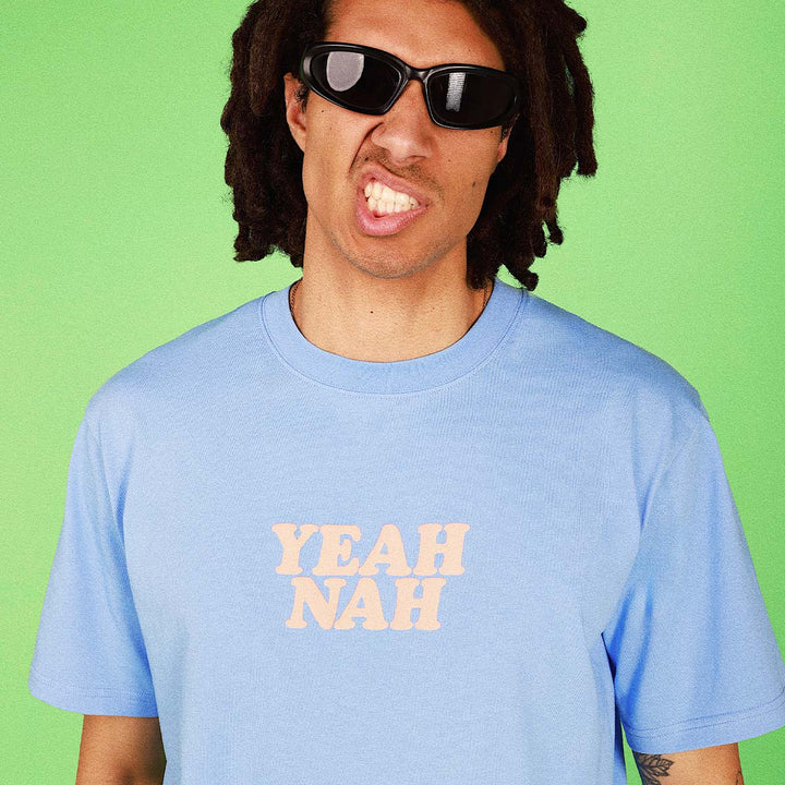 SKWOSH CLUB Mens Yeah Nah Slang Tee in Blue, MENS TEE SHIRTS, SKWOSH CLUB, Elwood 101
