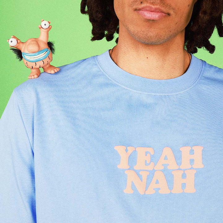 SKWOSH CLUB Mens Yeah Nah Slang Tee in Blue, MENS TEE SHIRTS, SKWOSH CLUB, Elwood 101