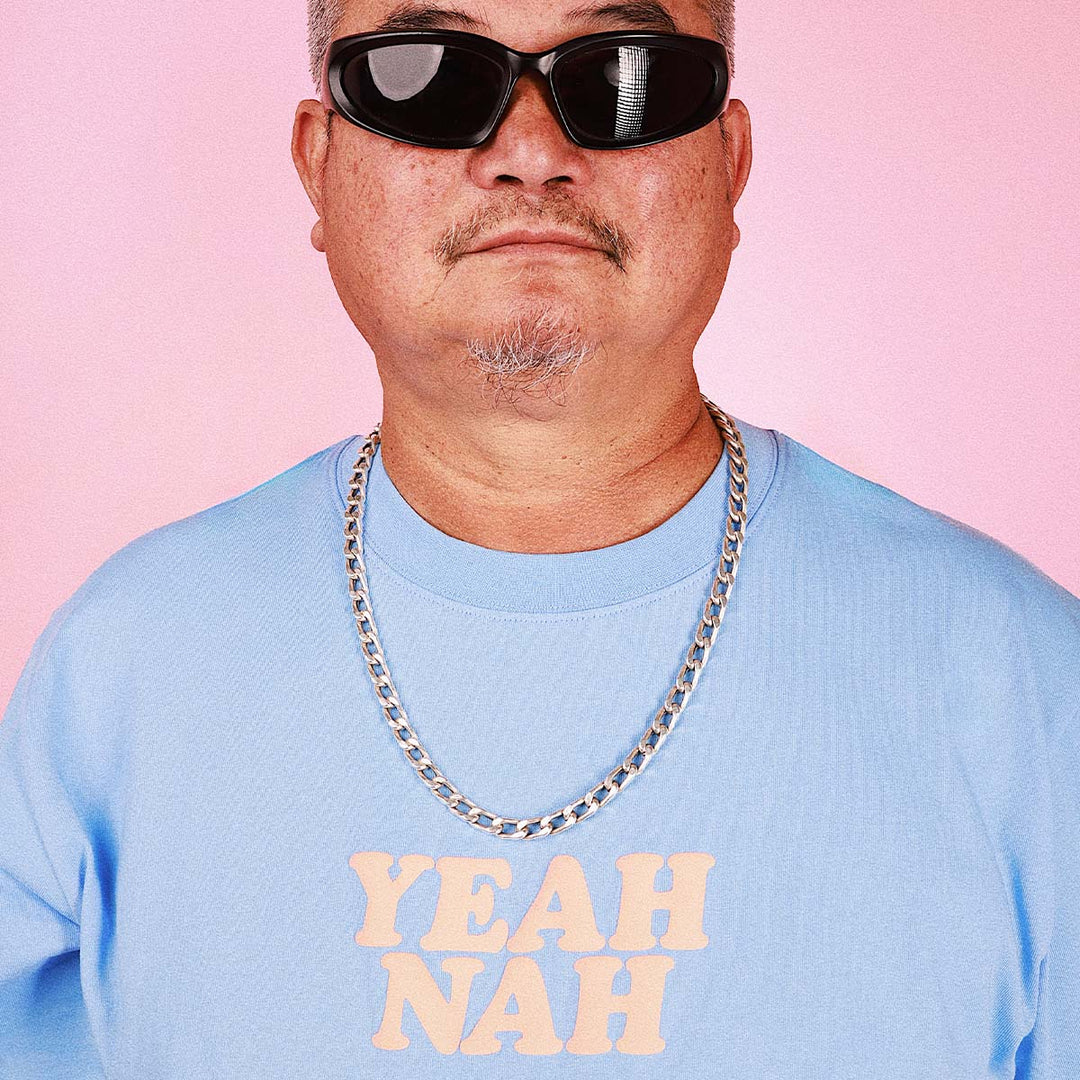 SKWOSH CLUB Mens Yeah Nah Slang Tee in Blue, MENS TEE SHIRTS, SKWOSH CLUB, Elwood 101