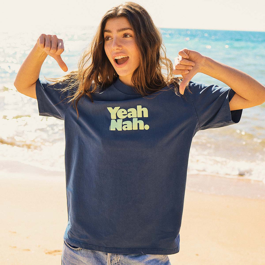 SKWOSH CLUB Mens Yeah Nah Slang Tee in Navy, MENS TEE SHIRTS, SKWOSH CLUB, Elwood 101